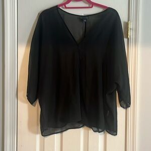 Sheer black blouse